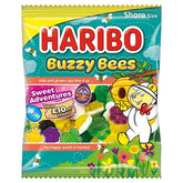 HARIBO Buzzy Bees Fruit Flavour Jelly & Foam Sweets Sharing Bag 140g (Case of 12)  Adomoo